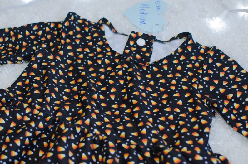 Black Candy Corn Baby Dress 12 Months
