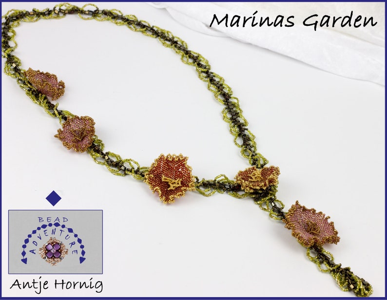 Marinas Garden, Instructions, Necklace, Pattern, PDF Download, ENGLISH image 2