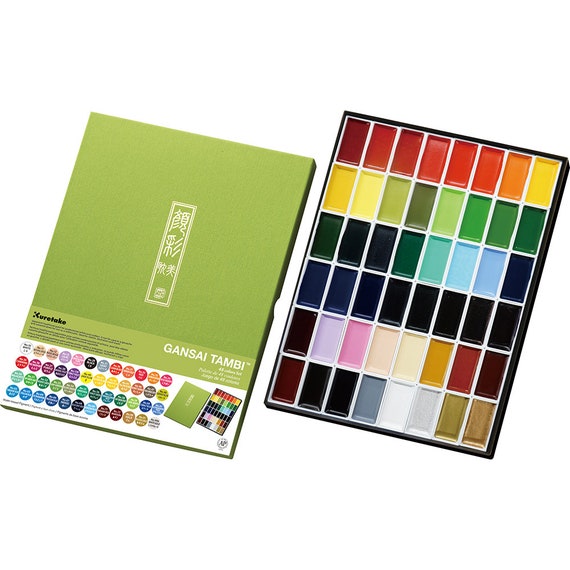 Kuretake Pearlescent Watercolour Paints Jewel Box - 12 Colours