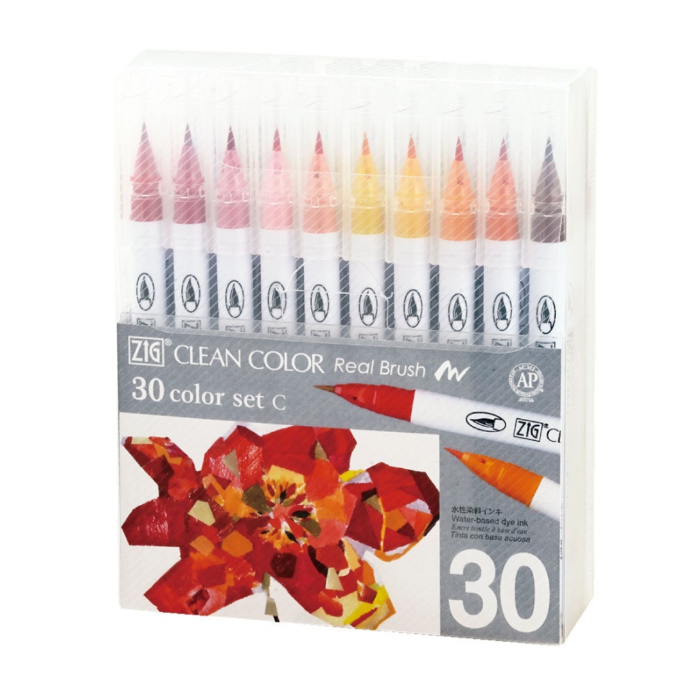 Kuretake Brush Pen water-based ZIG Clean color 120 color set RB