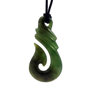 Authentic New Zealand Maori fish hook greenston pendant