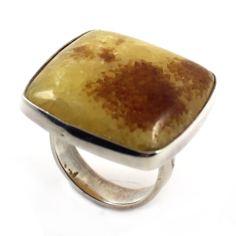 Genuine natural rare huge 25.23ct Baltic amber ring solid 925 sterling silver
