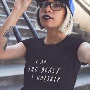 I Am The Beast I Worship, Satanic Shirt, Satan Shirt, Occult Clothing, Occult Shirt, Goth Shirt, Goth Clothes, Horror Shirt, Satanic Witch