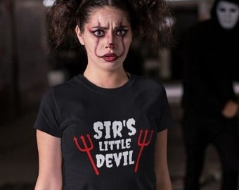 Sirs Little Devil, Halloween Shirt, Grunge Shirt, Goth Shirt, Bdsm Shirt, Bdsm Gift, Ddlg Shirt, Ddlg Gift, Submissive Shirt, LittleSpace