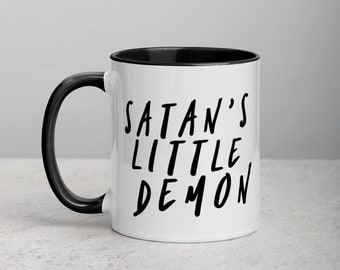 Pequeño Demonio de Satanás, Taza Gótica, Regalo Gótico, Taza Oculta, Regalo Gótico, Taza Demonio, Taza de Satanás, Regalo Satánico, Taza Satánica, Regalo de Satanismo