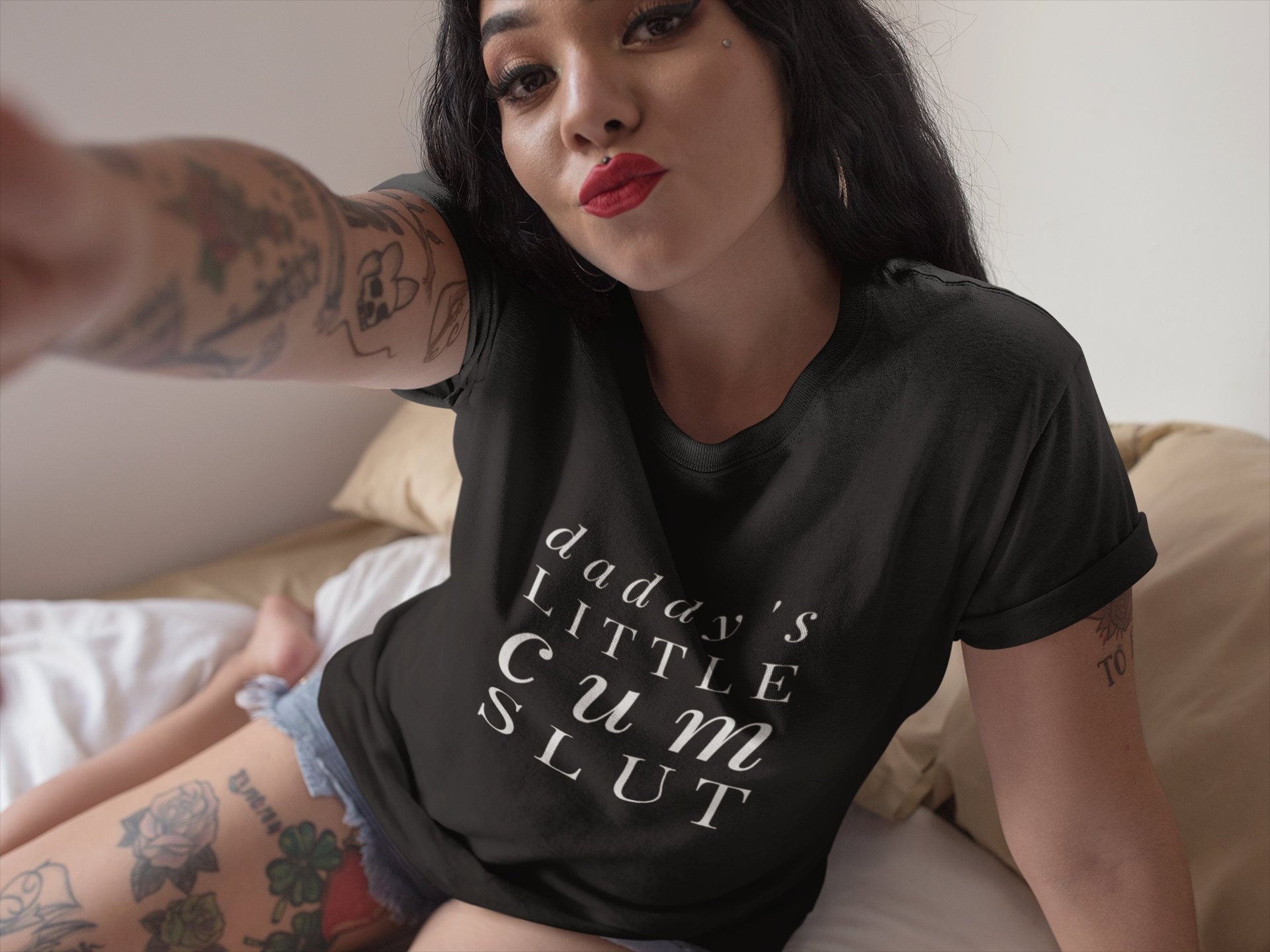 Daddys Little Cum Slut Slut Shirt Sex Shirt Bdsm picture image