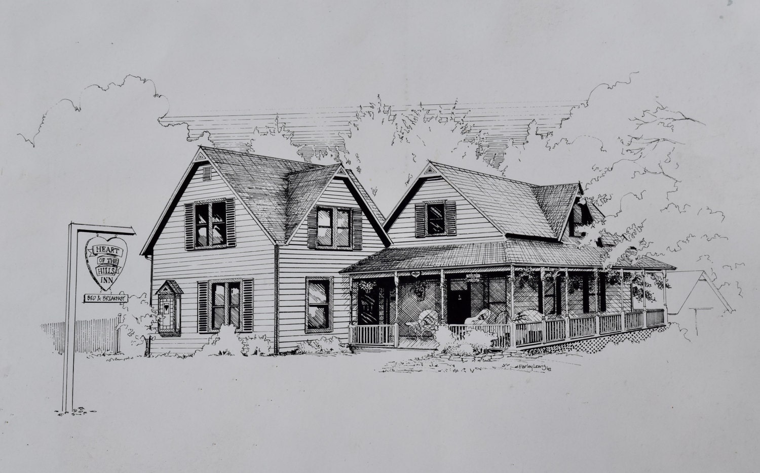 Custom House Portrait, 16 X 20, Pen & Ink, Gift Idea, Original Home ...