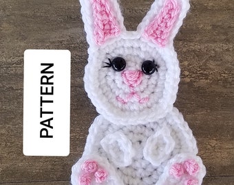 Pattern~Crochet Bunny applique,Crochet bunny, Easter bunny applique, Easter bunny, Easter bunny basket applique, bunny, Easter bunny basket