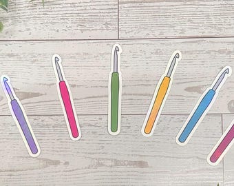 Holographic Crochet Hook for tumbler Waterproof Sticker gift for her