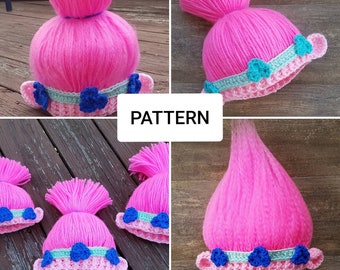 Crochet Princess Poppy Troll Hat Pattern (Digital Download)
