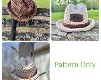Baby cowboy Hat crochet pattern Photo Prop Newborn western hat PDF Download