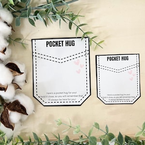 PRINTABLE Pocket Hug Tags - Digital PDF - Pocket Hug cards, Pocket Hug Template display cards for handmade little hugs and gifts, Pocket hug