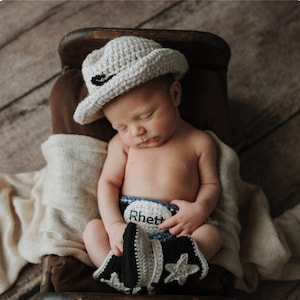 Crochet Baby Cowboy Outfit: Photo Prop Costume with Hat & Boots