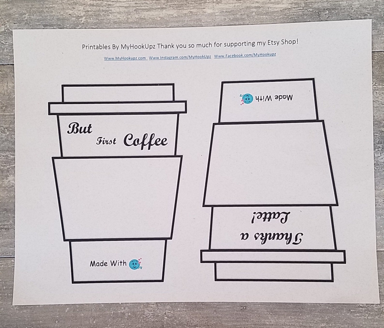 Printable Coffee Cozypdf Download Coffee Cozy Holder | Etsy