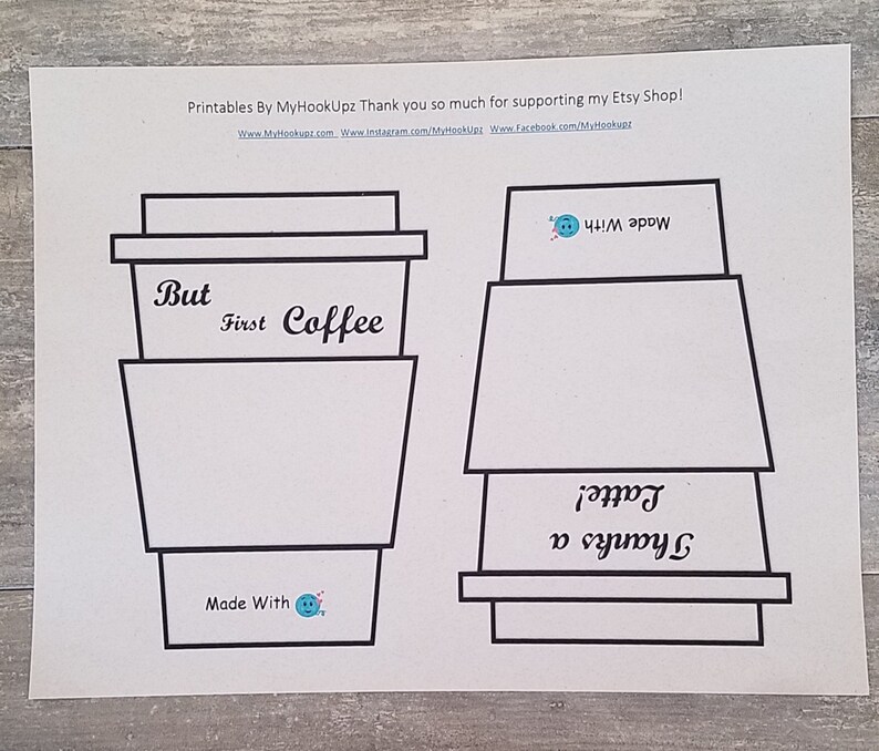 Printable Coffee CozyPDF Download Coffee cozy holder | Etsy