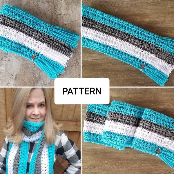 Pattern~Simplicity Scarf,Scarves, crochet scarf pattern, fringe scarves, scarf pattern, scarf with fringe, wrap, neck warmer,Rectangle scarf