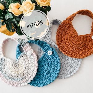 Pattern~ Rosette Baby Bib, Baby Bib, Bib pattern, Crochet Baby Bib, Crochet bib pattern, Baby bib Pattern, Baby, Crochet Baby Bib,Baby gift
