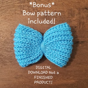 2 PATTERNS Dani Messy Bun Beanie, Beanie Crochet Pattern, Messy Bun Beanie Pattern, Bonus Bow Pattern, Pattern, Digital Download ,PDF image 9