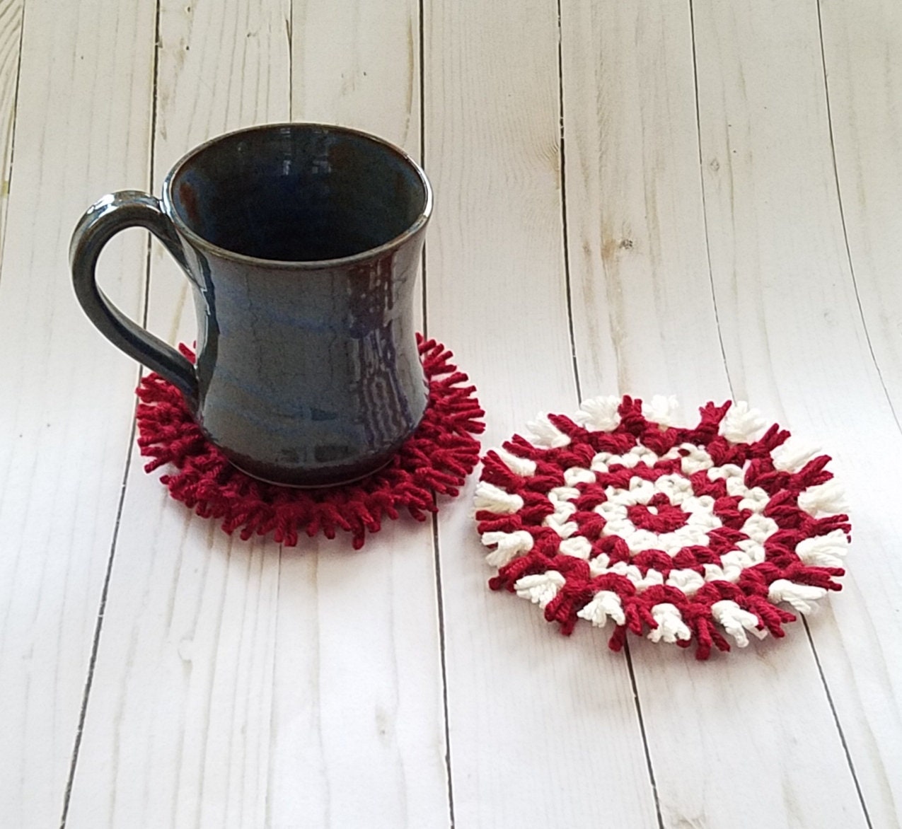 Patterncrochet Heart Mug Rug Mug Rug Pattern Coffee Coaster Etsy