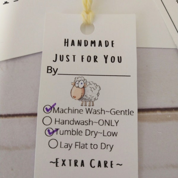Digital download,  Printable care instructions, Washing template cards, handmade item care instruction card, printable care card, washing