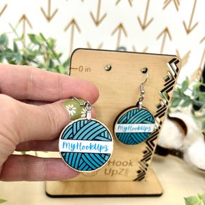 Personalized Yarn Earrings, Crochet earrings, Knitters Earrings, Sparkle personalized earrings