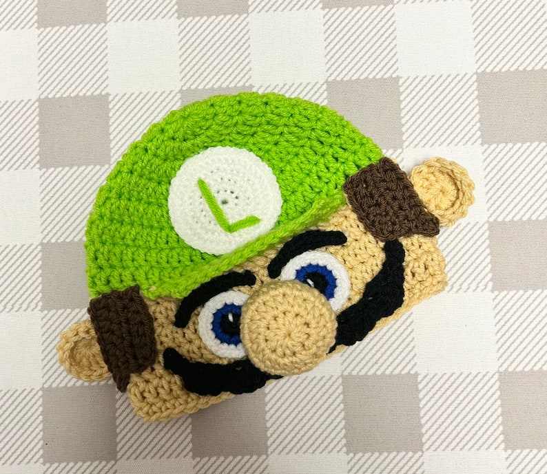 PatternCrochet Mario and Luigi Hat, Mario Hat Pattern, Luigi hat Pattern, Mario costume, inspired by Mario Movie, Mario gamer, Mari Pattern image 4