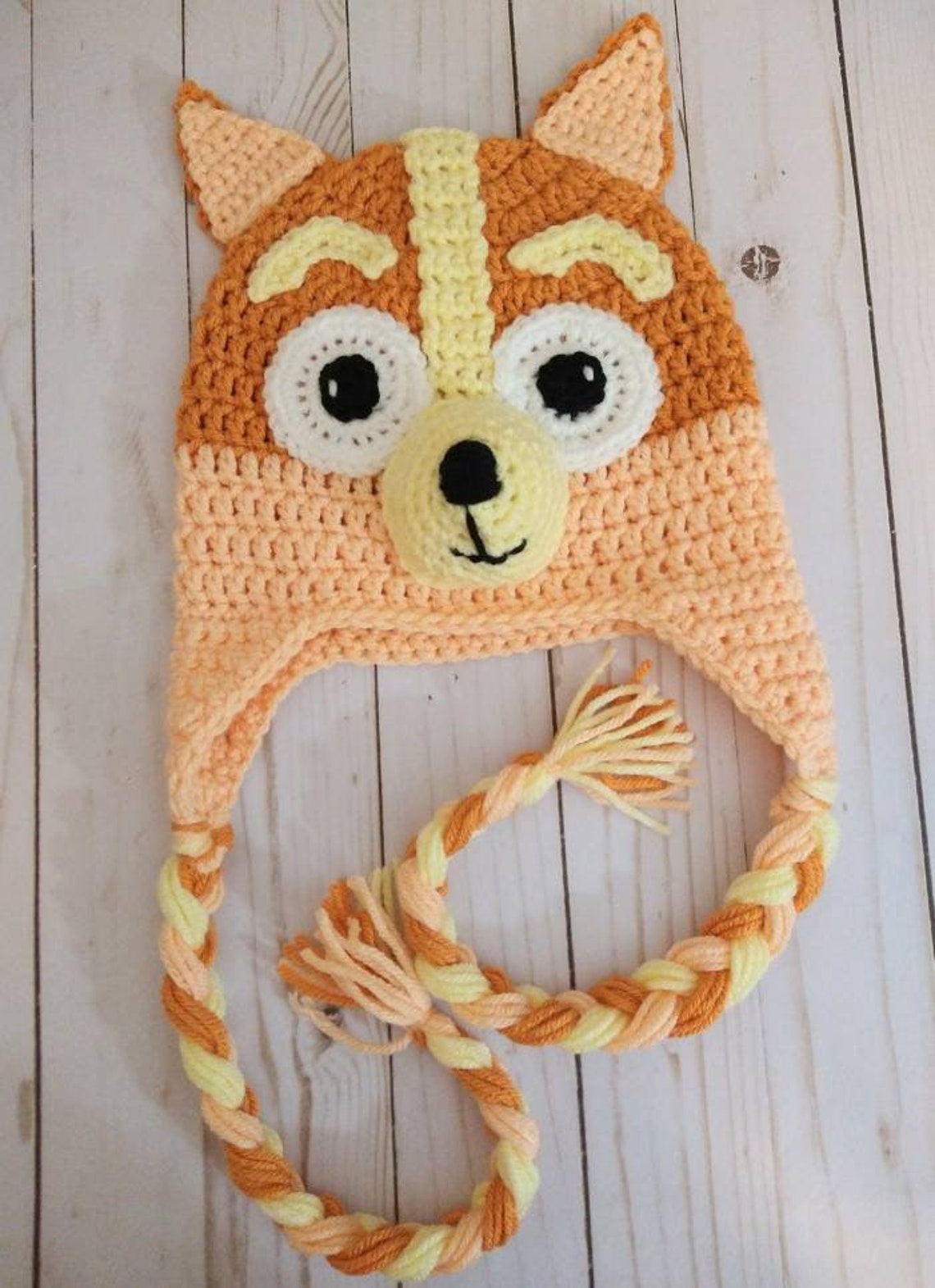 Crochet Bluey Hat Bluey Heelerbluey Hat Bluey Beanie Bluey Etsy