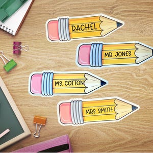 Personalized pencil Sticker, Water Bottle Sticker, Laptop Sticker, Teacher Sticker, Teacher Gift
