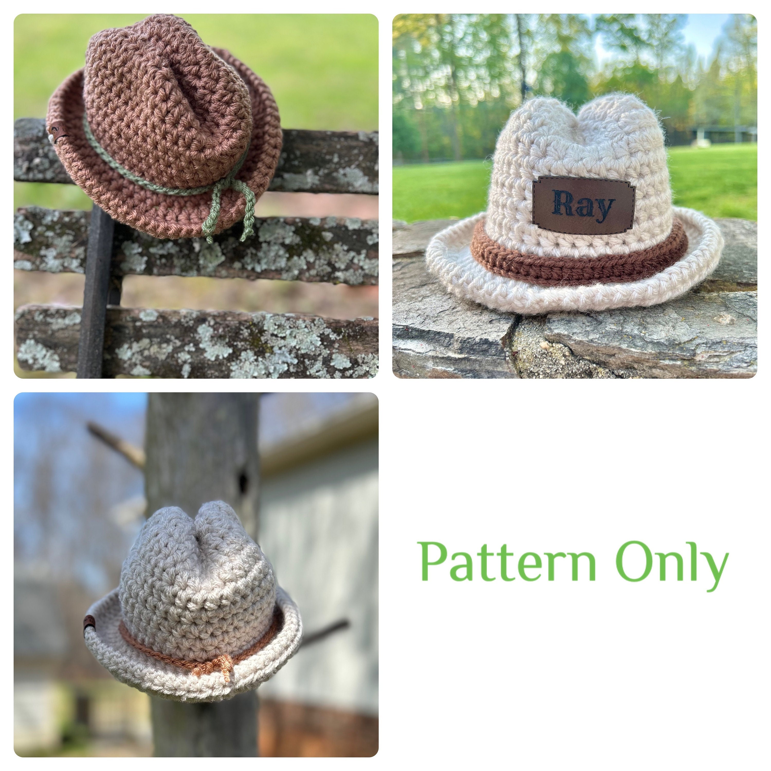 30 Cowboy Hat Crochet Patterns for Western-Inspired Hats, Miniatures, and Giftable Makes 29 Baby Cowboy Costume Hat Pattern