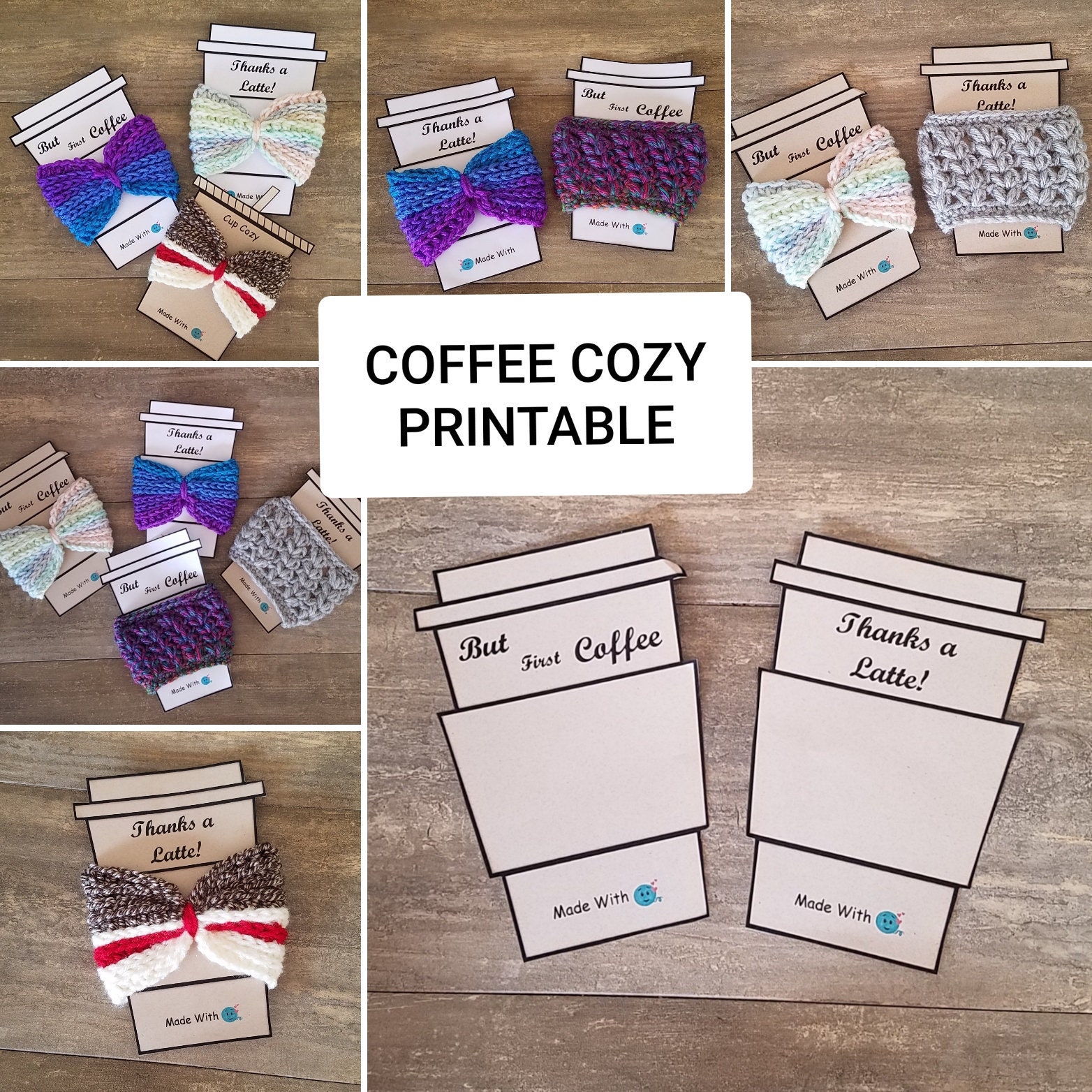 Printable Coffee CozyPDF Download Coffee cozy holder | Etsy