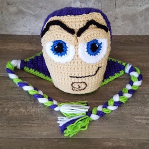 Pattern Buzz Lightyear hat, Spaceman, Buzz Lightyear beanie, Buzz Beanie, Inspired by Toy Story Movie, Halloween costurme, Character hat image 3
