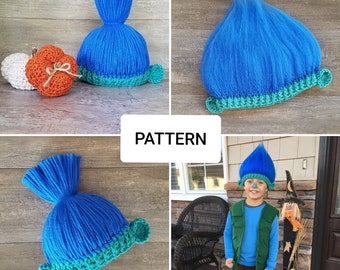 Pattern~Crochet Branch Hat Inspired by the Movie Trolls, Branch troll Hat Pattern, Branch wig Pattern, Troll hat Pattern, Branch, Halloween