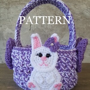 Easter basket Pattern, Bunny pattern, Easter basket, Bunny applique, Easter, Easter basket, Kids Easter Basket, Kids Basket, Easter Bunny