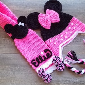 2 in 1 Pattern Crochet Mouse Hat, PDF Download, Mouse Scarf, Mouse beanie, Crochet Mouse, Mouse beanie and scarf pattern