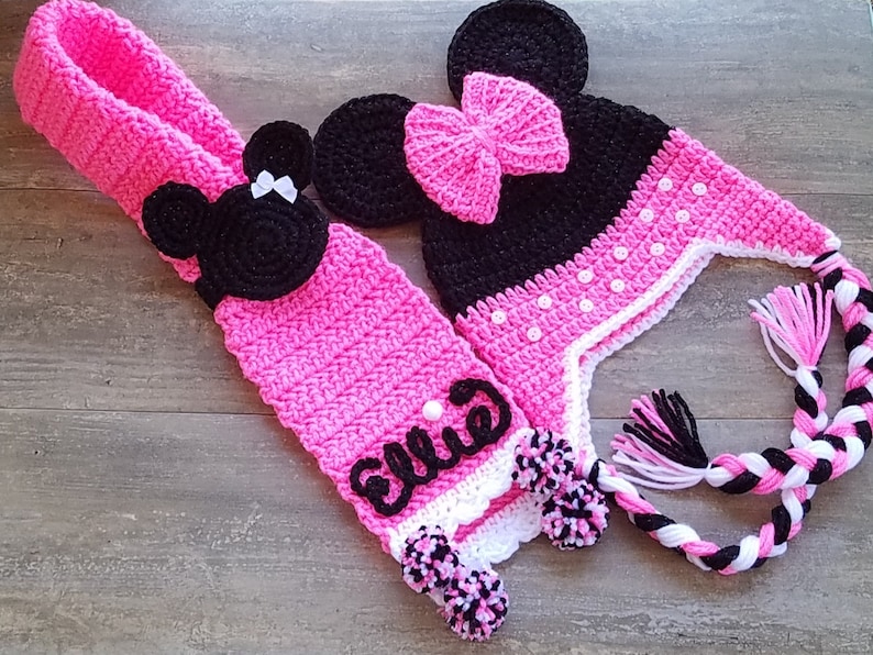 Pattern Crochet Minnie Mouse Hat, PDF Download, Mickey Mouse Character Hats, Minnie Mouse beanie, Crochet Minnie Mouse, Mickey Mouse image 6