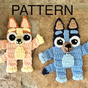 Pattern, Bluey, Bingo, Bluey Applikation, Pattern Bingo Applikation, Baby Aufnäher, Decke Aufnäher, Wickeltasche Aufnäher, PDF, MUSTER