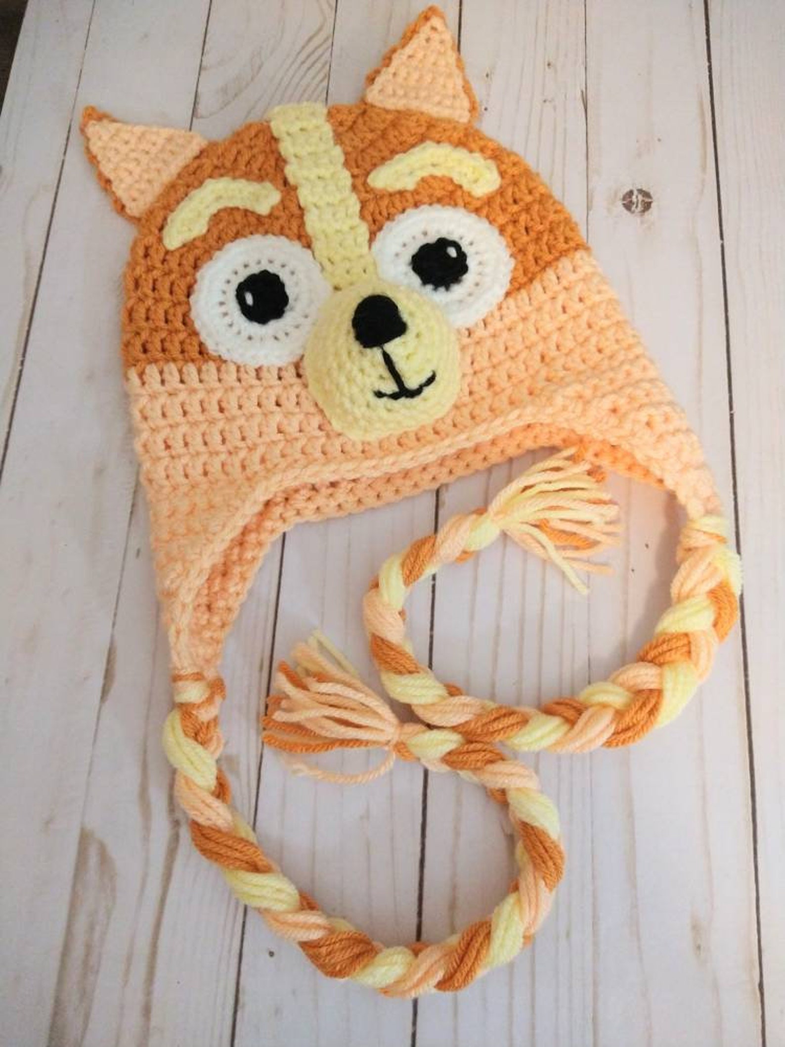 Crochet Bluey Hat Bluey Heelerbluey Hat Bluey Beanie Bluey Etsy