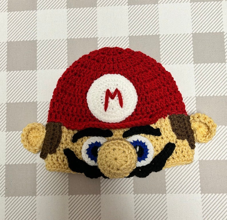 PatternCrochet Mario and Luigi Hat, Mario Hat Pattern, Luigi hat Pattern, Mario costume, inspired by Mario Movie, Mario gamer, Mari Pattern image 2