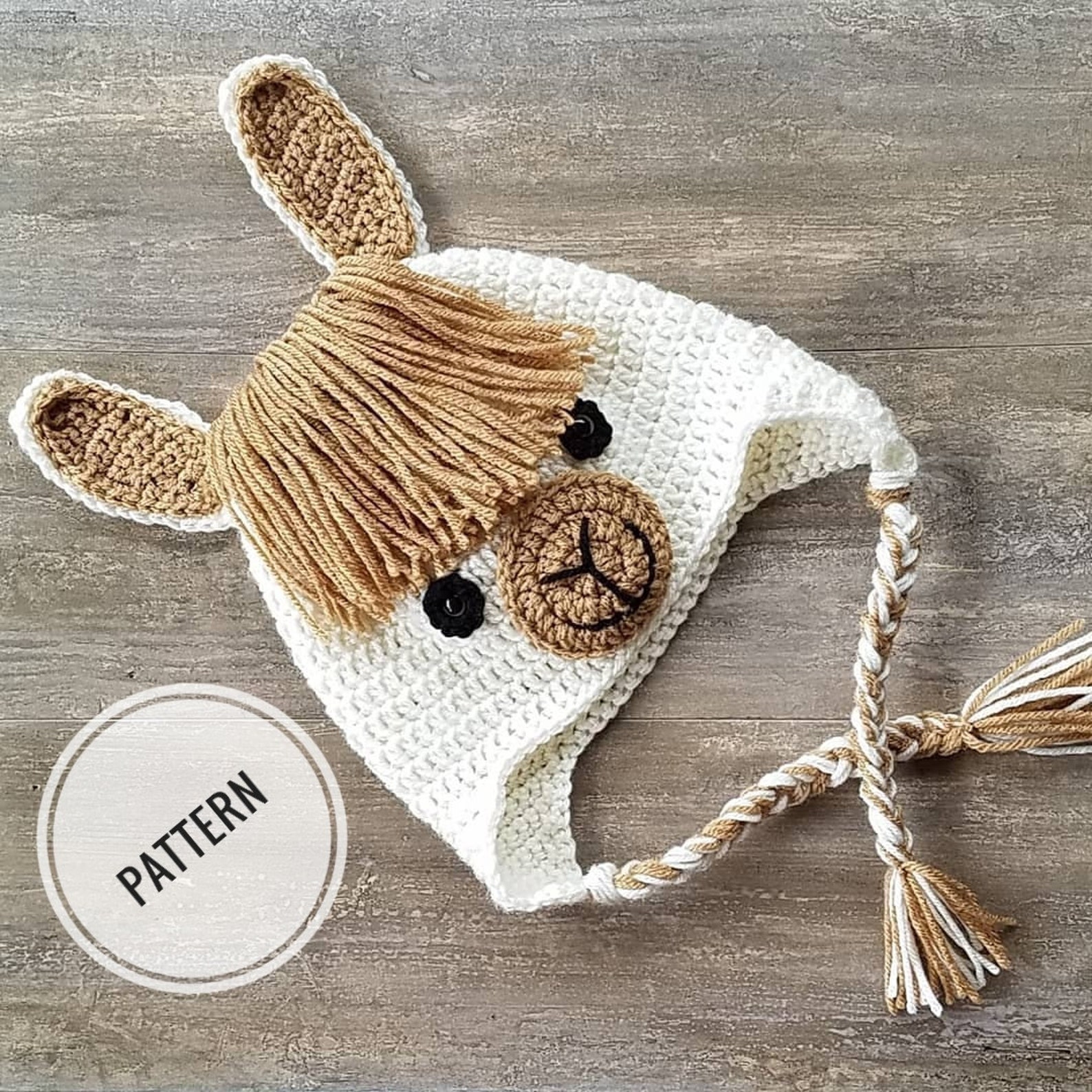 Pattern~Crochet Llama Hat