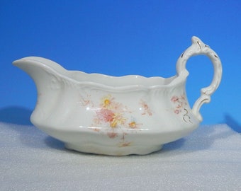 Antique W.H. GRINDLEY & CO. (England) Scallop Porcelain China Gravy Boat DAISY c. 1891-1914