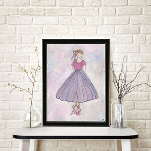 Ballerina on Pointe ORIGINAL Watercolor Painting Home Nursery Decor Wall Art
