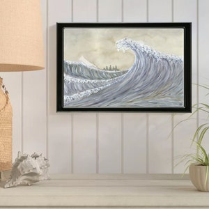 The Great Wave Original Watercolor Painting Mounted and Matted Home Nursery Decor Wall Art