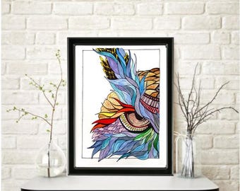 Original OWL Watercolor Painting: Signed Art