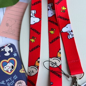 Cartoon Snoopy Design ID Card Lanyard keychain Lanyard Badges Holder ...