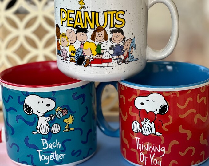 Snoopy Mug Collection Snoopy Happy Together Muggift Mugpeanuts Coffee Mug Snoopy Tea Cups Etsy