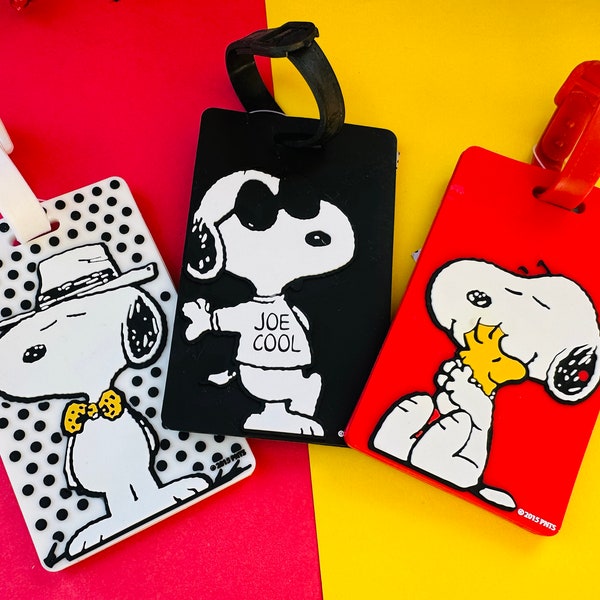 Snoopy cartoon design vintage name tag holder-luggage tag -backpack travel tag holder