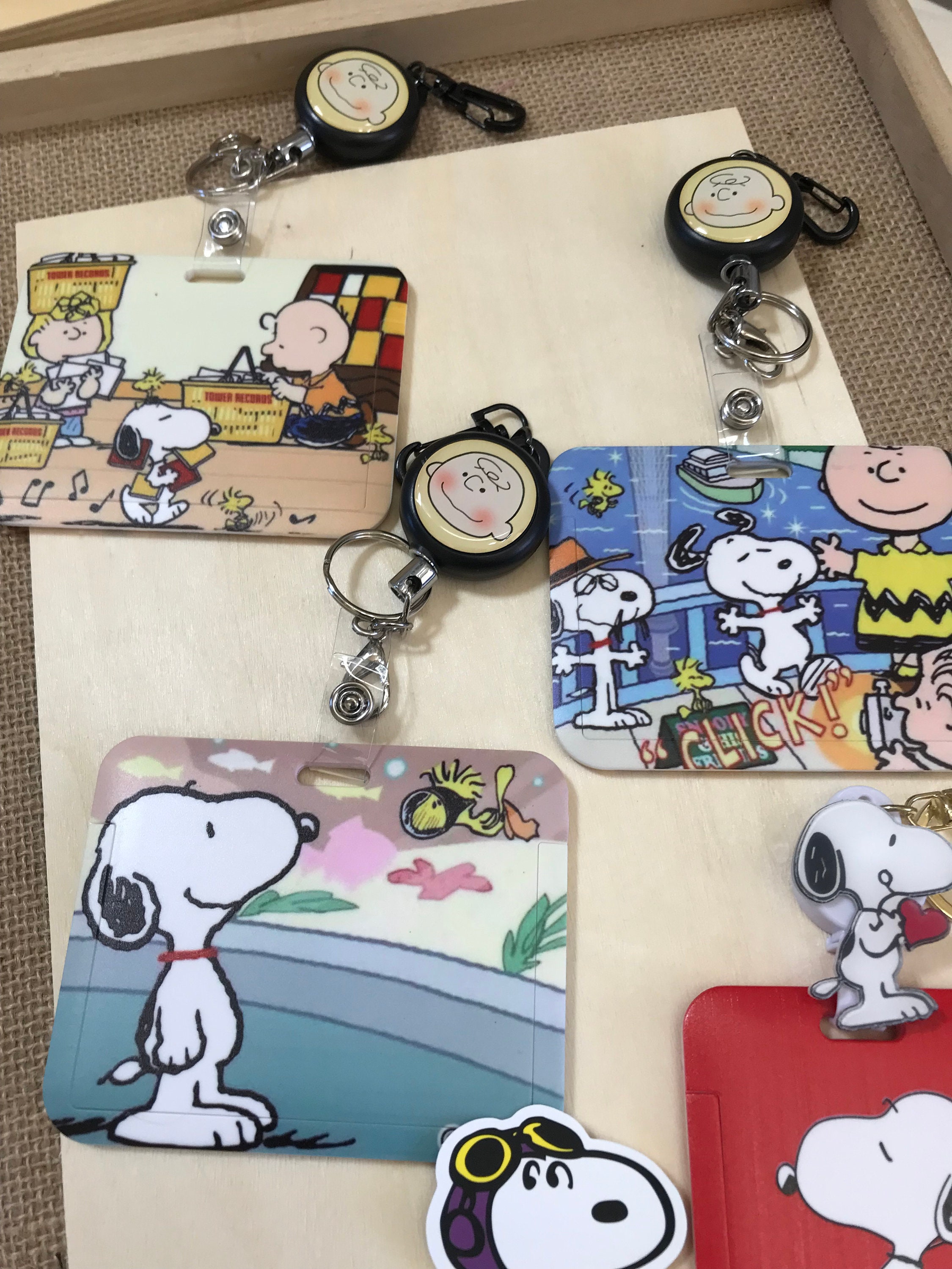 Snoopy Doghouse Retractable Badge Reel, Badge Holder, ID Badge, Nurse, Doctor, Peanuts Gang, Badge Reels