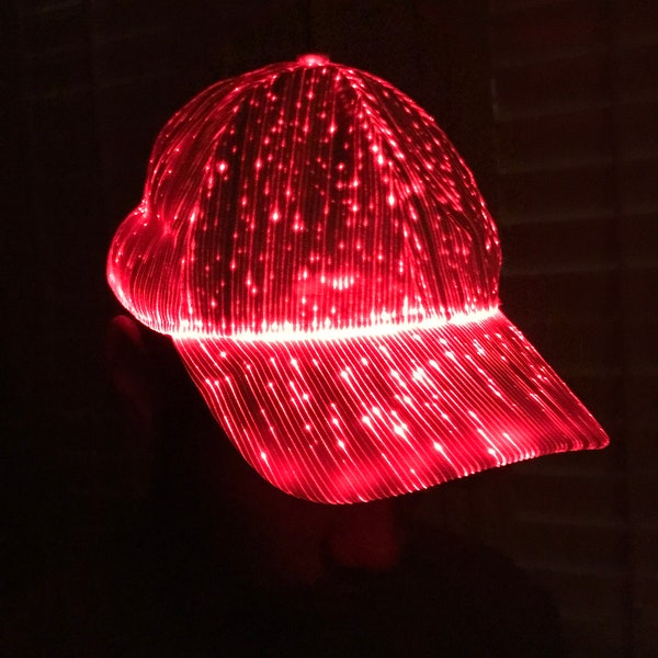 LED light-up color changing Cap | Party | Biking | Event | Night  Work | USB charger l Fun safe  gift l Rave dance Hip Hop baseball cap
