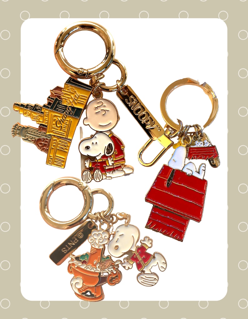 Cute Genuine Peanuts Key Chain Snoopy and His Friends Enamel Etsy