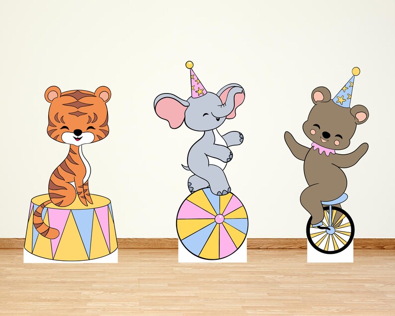 2ft Circus Animals Party Props Carousel Horse Cutouts Party Etsy